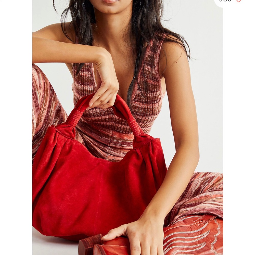 Free people wilde suede clutch in red